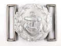 Kriegsmarine Schloß für die Paradefeldbinde der Beamten. Aluminium 60mm. Ungetragenes Stück aus altem Herstellerbestand