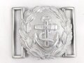 Kriegsmarine Schloß für die Paradefeldbinde der Beamten. Aluminium 60mm. Ungetragenes Stück aus altem Herstellerbestand