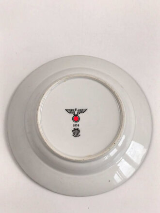 Heer, Kantinenporzellan Suppenteller, datiert 1939, Hersteller Rhenania Duisdorf-Bonn, Durchmesser 23cm, gebraucht