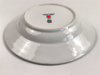Heer, Kantinenporzellan Suppenteller, datiert 1939, Hersteller Rhenania Duisdorf-Bonn, Durchmesser 23cm, gebraucht
