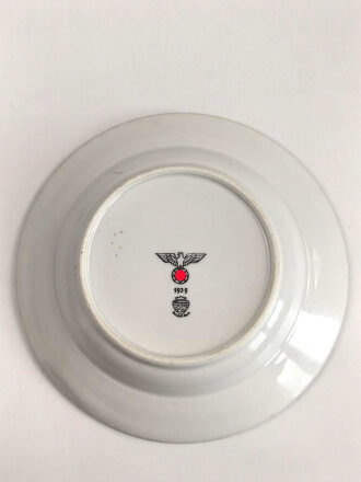 Heer, Kantinenporzellan Suppenteller, datiert 1939, Hersteller Rhenania Duisdorf-Bonn, Durchmesser 23cm, gebraucht