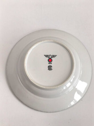 Heer, Kantinenporzellan Suppenteller, datiert 1939, Hersteller Rhenania Duisdorf-Bonn, Durchmesser 23cm, gebraucht