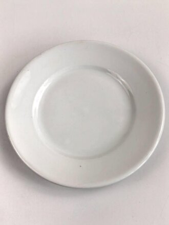 Luftwaffe, Kantinenporzellan flacher Teller, datiert 1938, Hersteller Johann Haviland Bavaria, Durchmesser 23cm, gebraucht