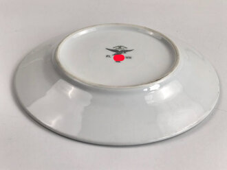 Luftwaffe, Kantinenporzellan flacher Teller, datiert 1938, Hersteller Johann Haviland Bavaria, Durchmesser 23cm, gebraucht