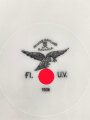 Luftwaffe, Kantinenporzellan flacher Teller, datiert 1938, Hersteller Johann Haviland Bavaria, Durchmesser 23cm, gebraucht