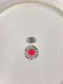 Deutsche Arbeitsfront, Kantinenporzellan flacher Teller der Wiener Neustädter Flugzeugwerke, Hersteller Bauscher Weiden, Durchmesser 23,5cm, gebraucht
