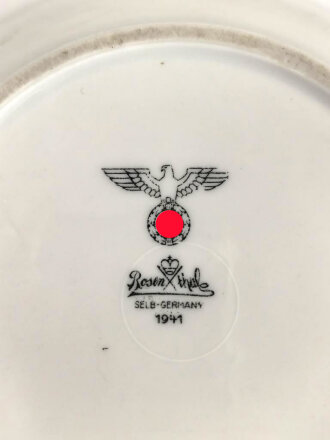 Heer, Kantinenporzellan kleine Schale, Hersteller Rosenthal Selb-Germaany 1941, Durchmesser 16,5 cm, gebraucht