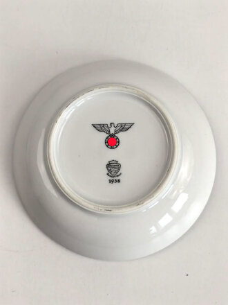 Heer, Kantinenporzellan kleine Schale, Hersteller Rhenania Duisdorf-Bonn 1938, Durchmesser 16,5 cm, gebraucht