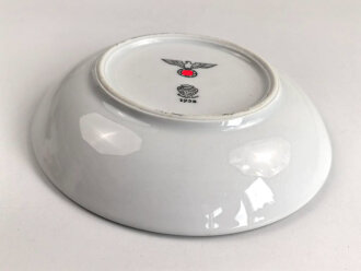 Heer, Kantinenporzellan kleine Schale, Hersteller Rhenania Duisdorf-Bonn 1938, Durchmesser 16,5 cm, gebraucht