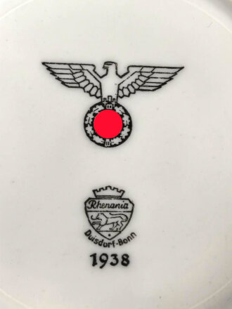 Heer, Kantinenporzellan kleine Schale, Hersteller Rhenania Duisdorf-Bonn 1938, Durchmesser 16,5 cm, gebraucht