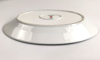 Heer, Kantinenporzellan große Vorlegeplatte, Gesamtlänge 41cm, Hersteller Königszelt 1938, Gebraucht