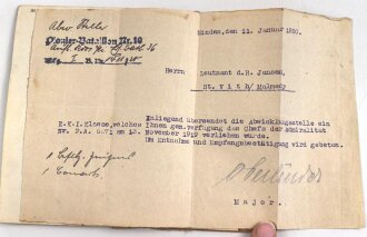 1. Weltkrieg, Militärpaß eines Angehörigen zunächst Infanterie Regiment 69.