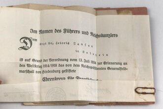 1. Weltkrieg, Militärpaß eines Angehörigen zunächst Infanterie Regiment 69.
