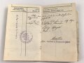 1. Weltkrieg, Militärpaß eines Angehörigen zunächst Infanterie Regiment 69.