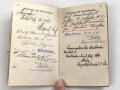 1. Weltkrieg, Militärpaß eines Angehörigen zunächst Infanterie Regiment 88, Krankerträgerausbildung, Pistole 08, ab 1914 Frankreichfeldzug, diverse Einsätze in Verdun