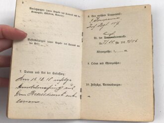 1. Weltkrieg, Militärpaß eines Angehörigen zunächst Feldartillerie Regiment 27. Frankreichfeldzug