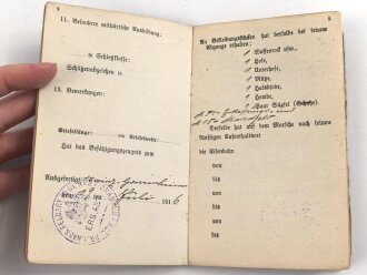 1. Weltkrieg, Militärpaß eines Angehörigen zunächst Feldartillerie Regiment 27. Frankreichfeldzug