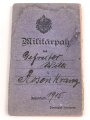1. Weltkrieg, Militärpaß eines Angehörigen zunächst Feldartillerie Regiment 27. Frankreichfeldzug