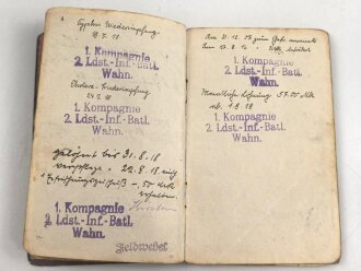 1. Weltkrieg, Militärpaß eines Angehörigen Landsturm Infanterie Batl. Wahn.