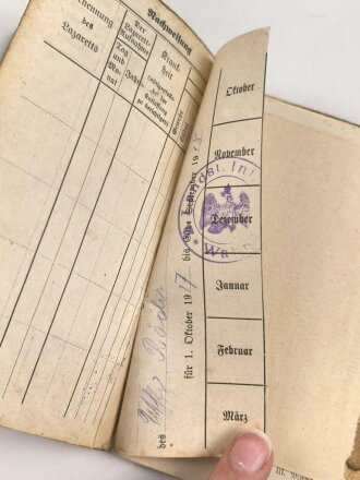 1. Weltkrieg, Militärpaß eines Angehörigen Landsturm Infanterie Batl. Wahn.