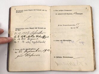 1. Weltkrieg, Militärpaß eines Angehörigen Landsturm Infanterie Batl. Wahn.