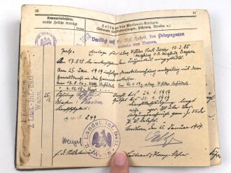 1. Weltkrieg, Militärpaß eines Angehörigen Landsturm Infanterie Batl. Wahn.