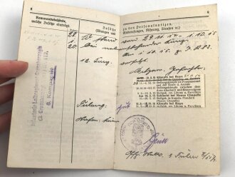 1. Weltkrieg, Militärpaß eines Angehörigen Ersatz Btl. Infanterie Regiment 117. Flandern, Champagne, Argonnen, Hessische Tapferkeitsmedaille, Eisernes Kreuz II. Klasse
