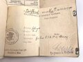 1. Weltkrieg, Militärpaß eines einjährig Freiwilligen im hessischen Infanterie Regiment 81. Eingetragene Landwehr Dienstauszeichnung II. Klasse. Während des 1. Weltkrieg zum immobilen Kraftwagen depot nach Frankfurt / Main versetzt.