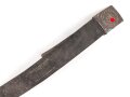 Koppel für Angehörige des Heeres. Eisenschloss lackiert datiert 1941. Ungereinigt. Länge des Lederkoppel 98cm