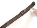 1.Weltkrieg Preussen. Koppel für Mannschaften, Eisenschloss lackiert, Länge des Riemen 103cm, ungereinigt