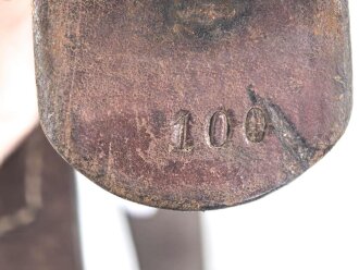1.Weltkrieg Bayern. Koppel für Mannschaften, Eisenschloss lackiert, Länge des Riemen 100cm, ungereinigt