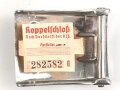 Koppelschloss für Angehörige der Hitlerjugend, Leichtmetall, ungetragenes Stück mit RZM Etikett, Hersteller M4/46