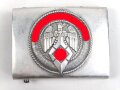 Koppelschloss für Angehörige der Hitlerjugend, Leichtmetall, ungetragenes Stück mit RZM Etikett, Hersteller M4/46