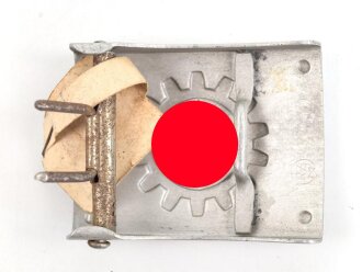 Koppelschloss für Angehörige der Deutschen Arbeitsfront DAF. Leichtmetall, ungetragenes Stück mit RZM Etikett. Hersteller M4/27