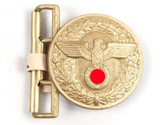 Leibriemenschloss für politische Leiter der NSDAP. Ungetragenes Leichtmetallstück mit RZM Etikett. Hersteller M4/39