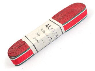 Bulgarien, Bündel Ordensband für die Bandspange zur Kriegserinnerungsmedaille 1914-1918. Breite 15mm, in der originalen Banderole, laut dieser 10 Meter