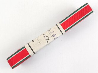 Bulgarien, Bündel Ordensband für die Bandspange zur Kriegserinnerungsmedaille 1914-1918. Breite 15mm, in der originalen Banderole, laut dieser 10 Meter