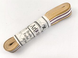 Rumänien, Bündel Band zur Bandspange des Sanitäts Verdienstkreuz. Breite 15mm, in der originalen Banderole, laut dieser 5 Meter
