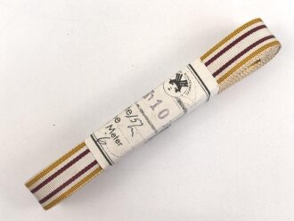 Rumänien, Bündel Band zur Bandspange des Sanitäts Verdienstkreuz. Breite 15mm, in der originalen Banderole, laut dieser 6 Meter