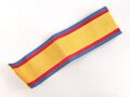 Rumänien, Band zur Medaille Mannhaftigkeit und Treue . Breite 30mm, Länge 11,5cm