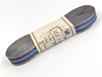 Rumänien, Bündel Band für die Bandspange zum Verdienstorden der Luftwaffe (Ordinul "Virtutea Aeronauticã"). Breite 15mm, in der originalen Banderole, laut dieser 15 Meter