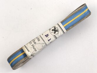 Rumänien, Bündel Ordensband für eine Bandspange. Breite 15mm, in der originalen Banderole, laut dieser 10 Meter