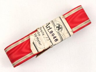 Ordensband zur NSDAP Dienstauszeichnung in gold. Breite 30mm, sie erhalten je 15cm von der Rolle abgeschnitten
