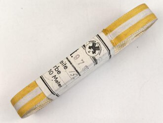 Bündel Ordensband für die Bandspange zum Schlesischer Adler 2. Stufe. Breite 15mm, in der originalen Banderole, laut dieser 10 Meter