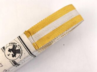 Bündel Ordensband für die Bandspange zum Schlesischer Adler 2. Stufe. Breite 15mm, in der originalen Banderole, laut dieser 10 Meter