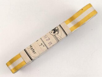 Bündel Ordensband für die Bandspange zum Schlesischer Adler 2. Stufe. Breite 15mm, in der originalen Banderole, laut dieser 10 Meter