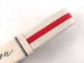 Spanien, Bündel Ordensband für die Bandspange zum Rot Kreuz Verdienstorden. Breite 15mm, in der originalen Banderole, laut dieser 10 Meter