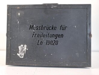 Messbrücke für Freileitungen, Ln 19020. Originallack, Deckel zugehörig, Funktion nicht geprüft