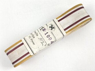 Rumänien, Bündel Ordensband zum Sanitäts Verdienstkreuz. Breite 30mm, in der originalen Banderole, laut dieser 10 Meter