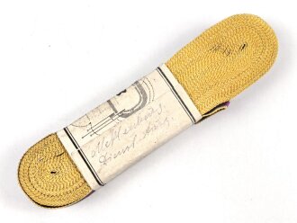 Mecklenburg Schwerin, Bündel Ordensband für die Bandspange zum Hausorden der Wendischen Krone. Breite 15mm, in der originalen Banderole, laut dieser 10 Meter
